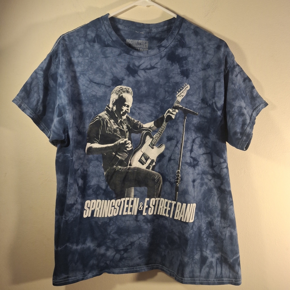 Bruce Springsteen & the E Street Band Blue Tie-Dye 2024 Short Sleeve Tee Size L